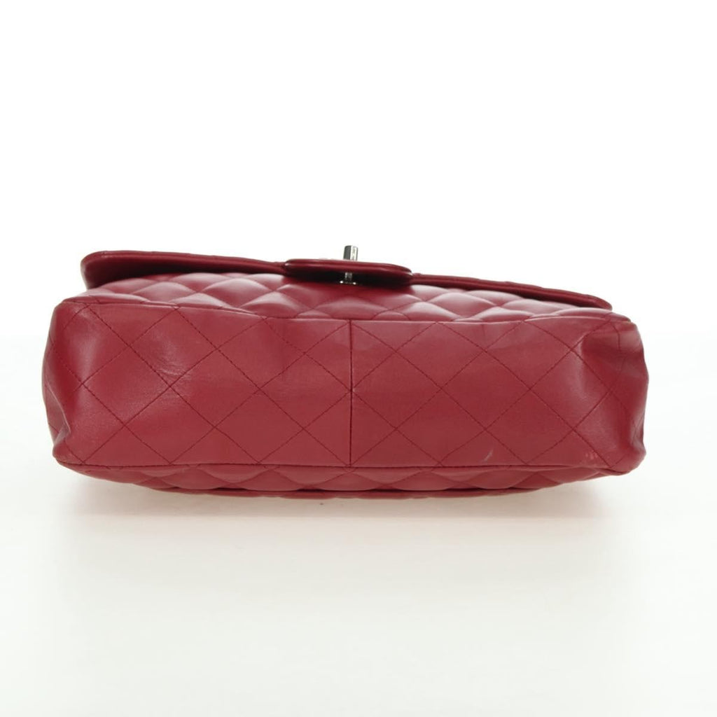 Chanel Classic Single Flap Bag Quilted Lambskin Red Leather Shoulder Bag Bag (Pre-Owned)