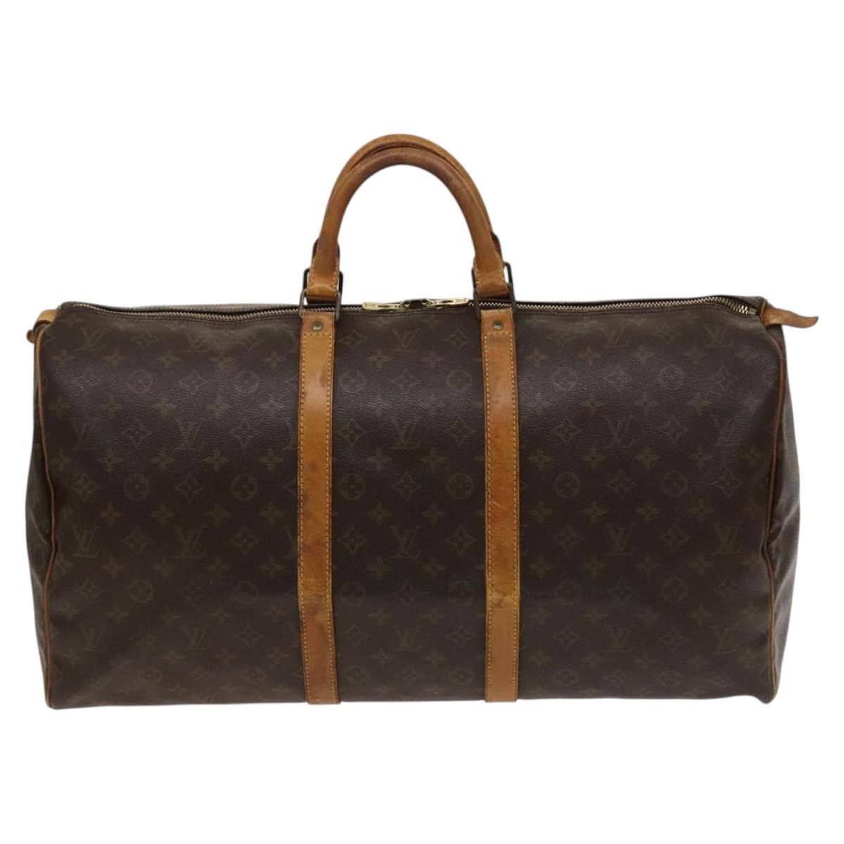 Louis Vuitton Keepall Bag Monogram Canvas Brown Canvas Travel Bag Bag (Pre-Owned)