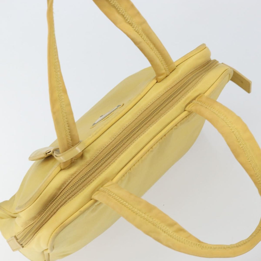 Prada Zip Around Tote Tessuto Yellow Nylon Handbag (Pre-Owned)