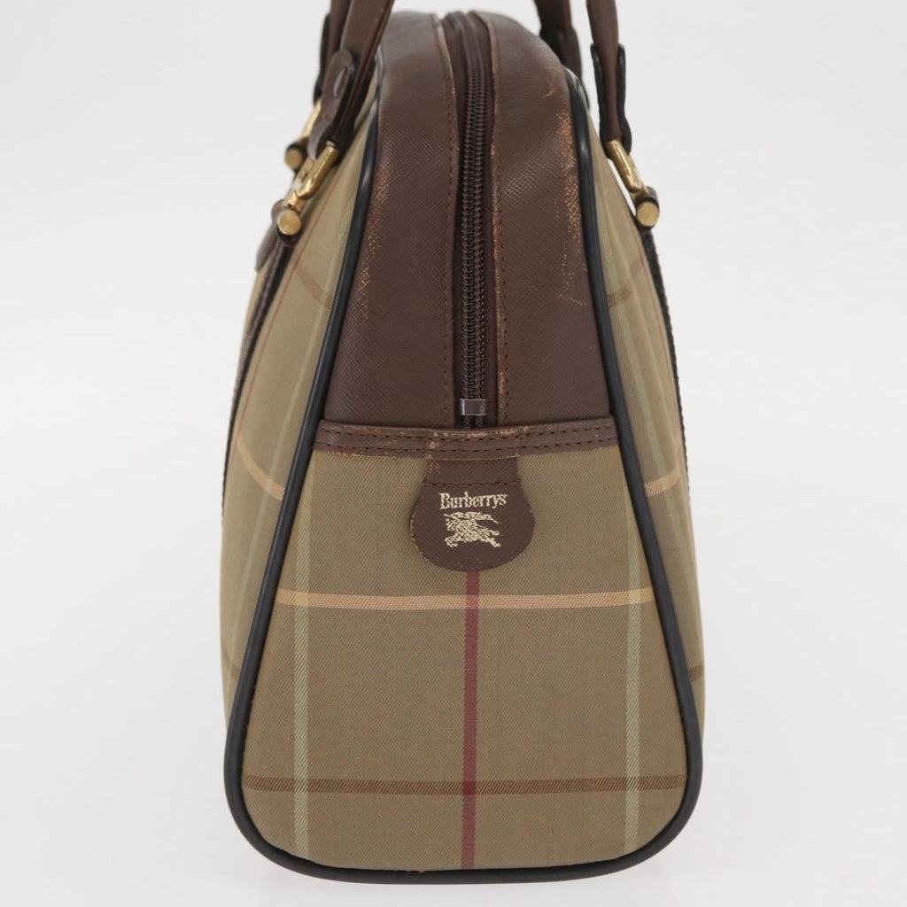 Burberry Nova Handbag Canvas Khaki Canvas Handbag (Pre-Owned)