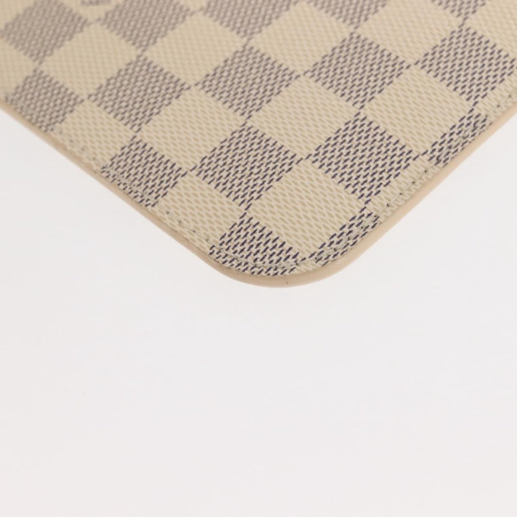 Louis Vuitton Neverfull Pochette Damier White Canvas Clutche & Pouche Bag (Pre-Owned)