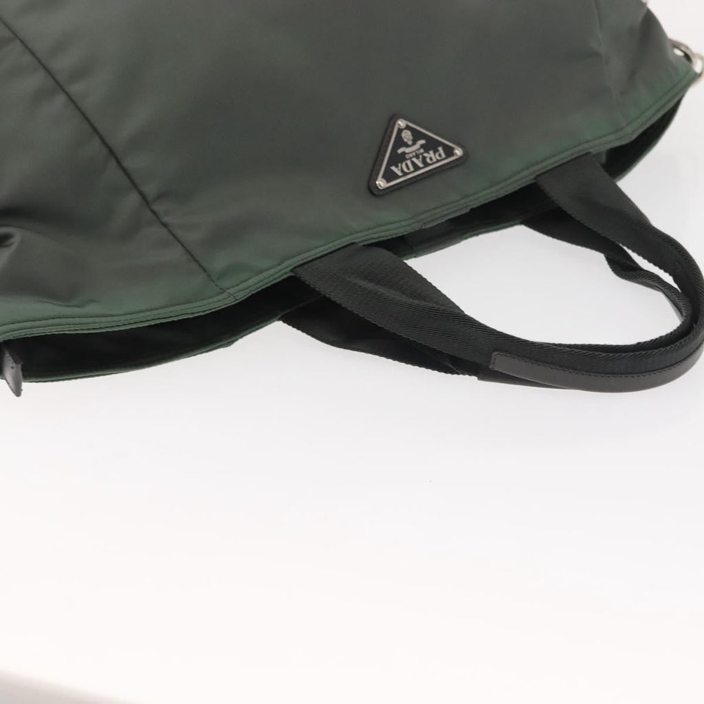 Prada Vela Convertible Tote Tessuto Khaki Nylon Tote Bag Bag (Pre-Owned)