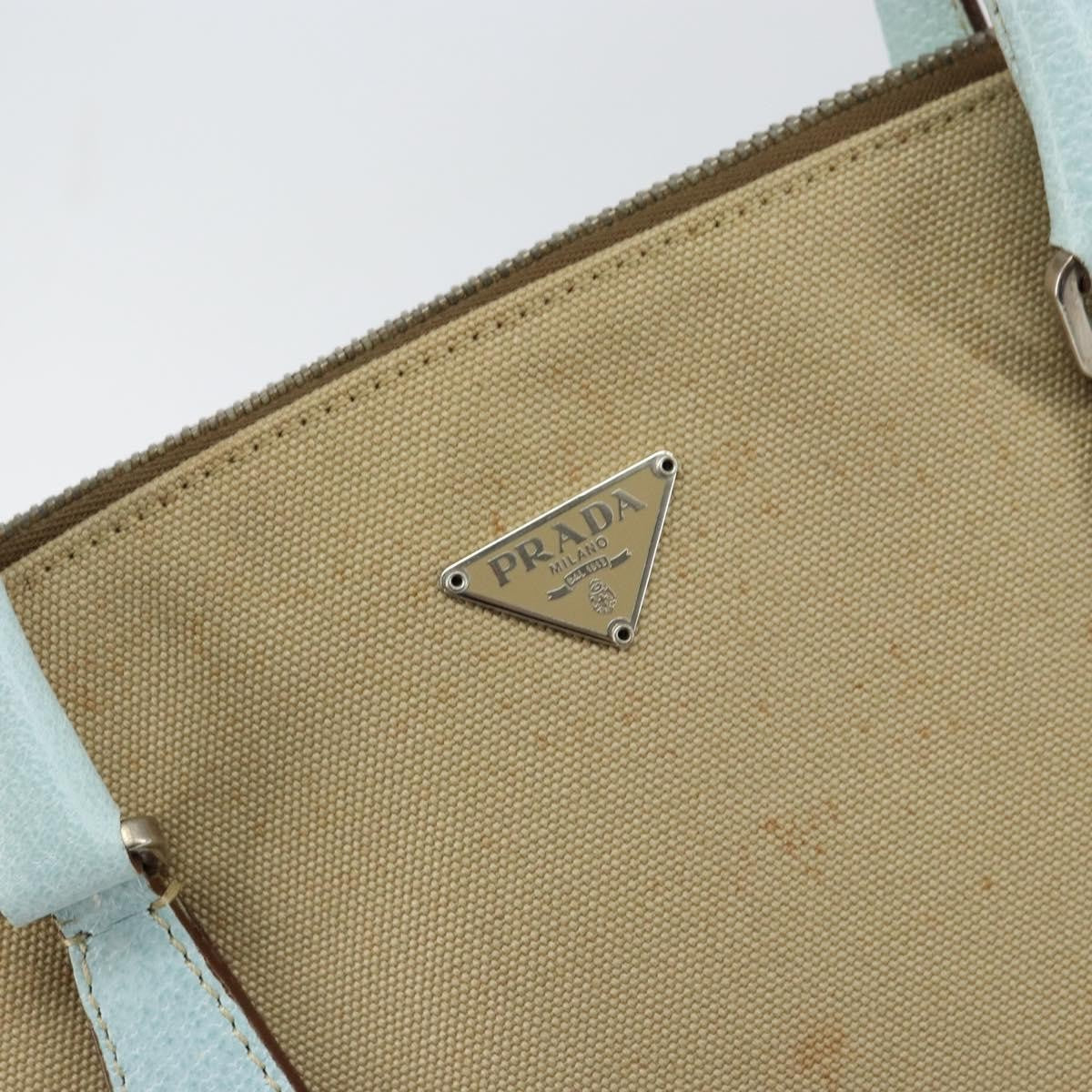 Prada Vintage Handbag Canvas Beige Canvas Handbag (Pre-Owned)