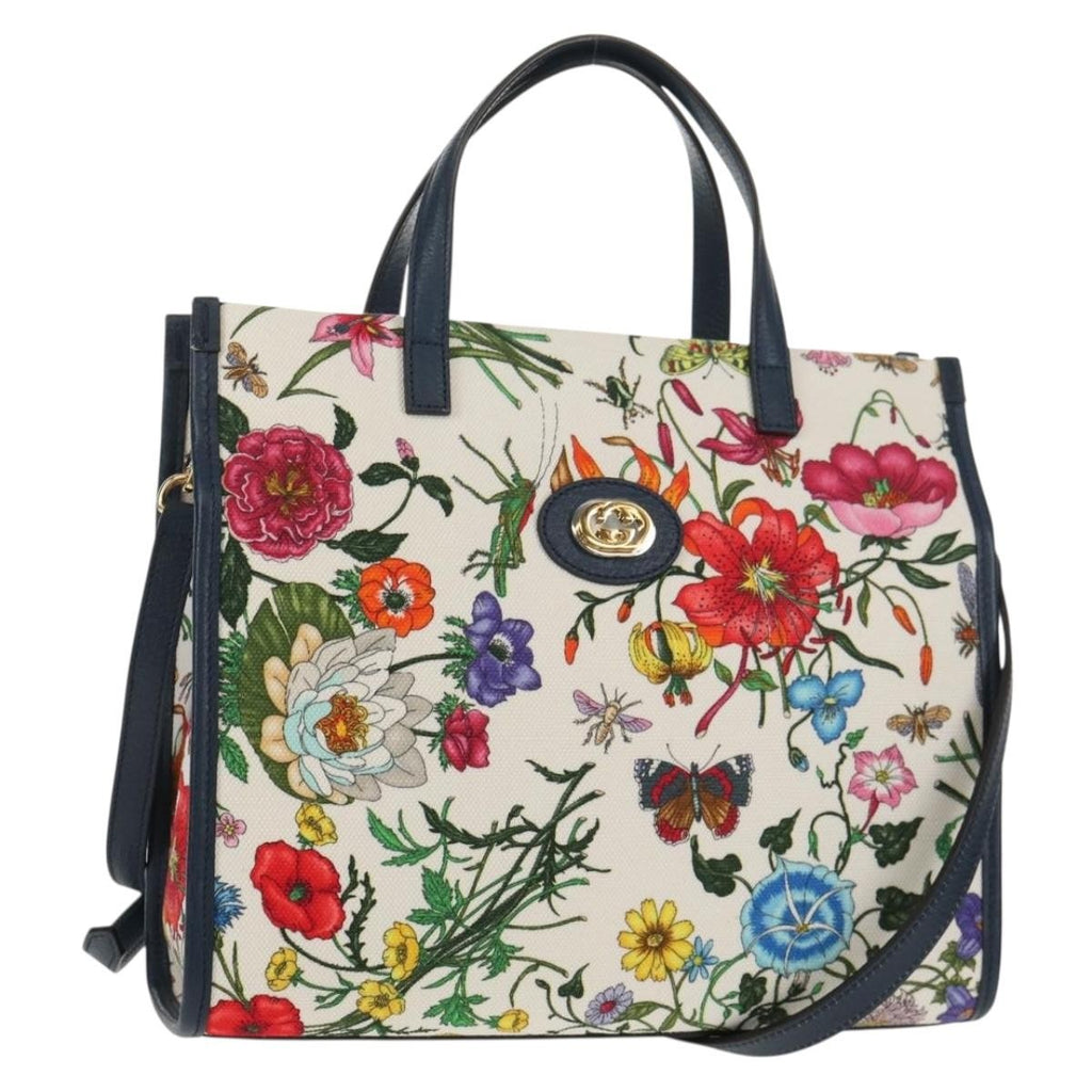 Gucci Flora Canvas Multicolour Canvas Tote Bag Bag (Pre-Owned)
