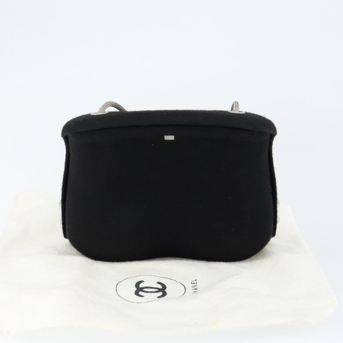 Chanel Millennium Shoulder Bag Jersey Black Cotton Shoulder Bag Bag (Pre-Owned)