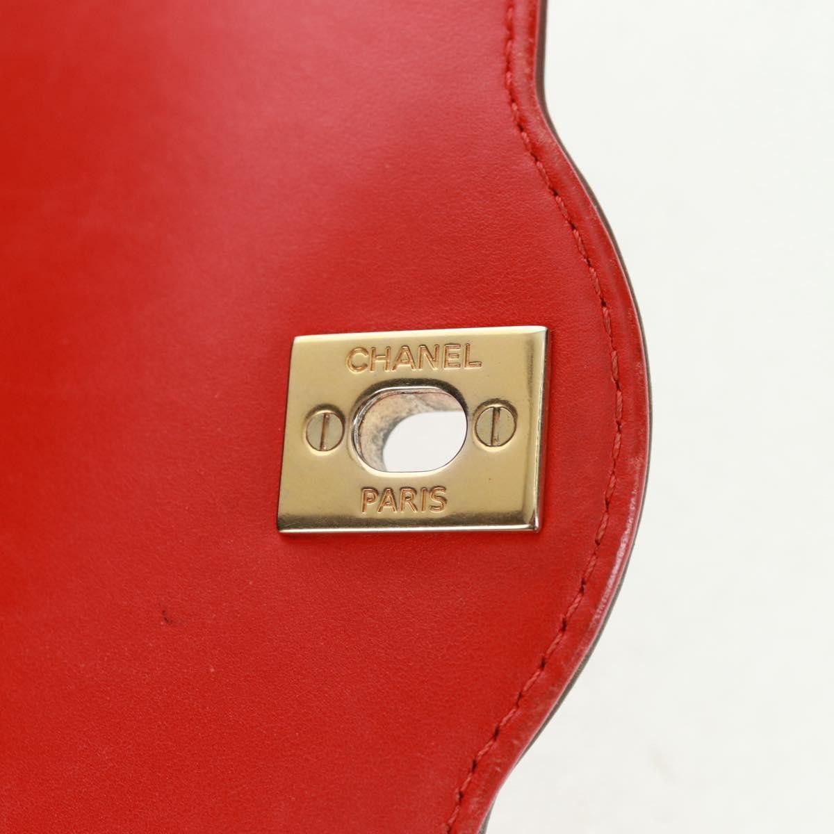 Chanel Two Tone Flap Bag Quilted Lambskin Red Leather Shoulder Bag Bag (Pre-Owned)