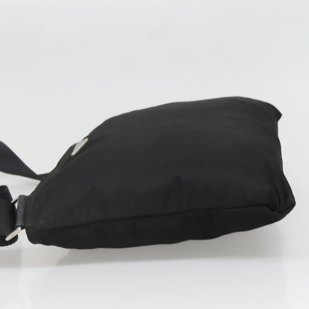 Prada Flat Messenger Bag Tessuto Black Nylon Shoulder Bag Bag (Pre-Owned)