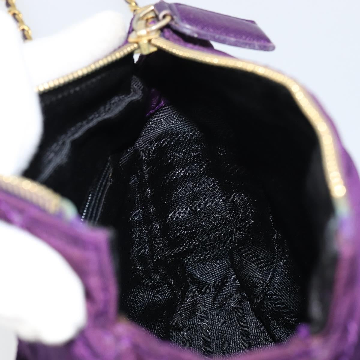 Prada Re-Edition 1995 Chain Tote Quilted Re-Nylon Purple Nylon Shoulder Bag Bag (Pre-Owned)