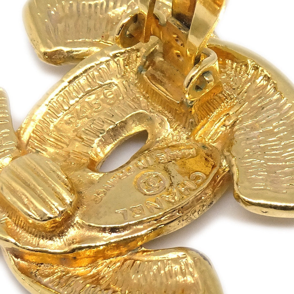 Chanel Cc Clip-On Earrings Quilted Metal Gold Gold_Plated Earrings Jewelry (Pre-Owned)