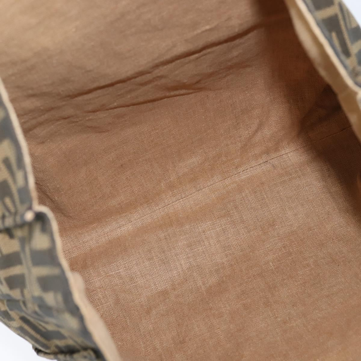 Fendi Open Shopping Tote Zucca Canvas Brown Canvas Tote Bag Bag (Pre-Owned)