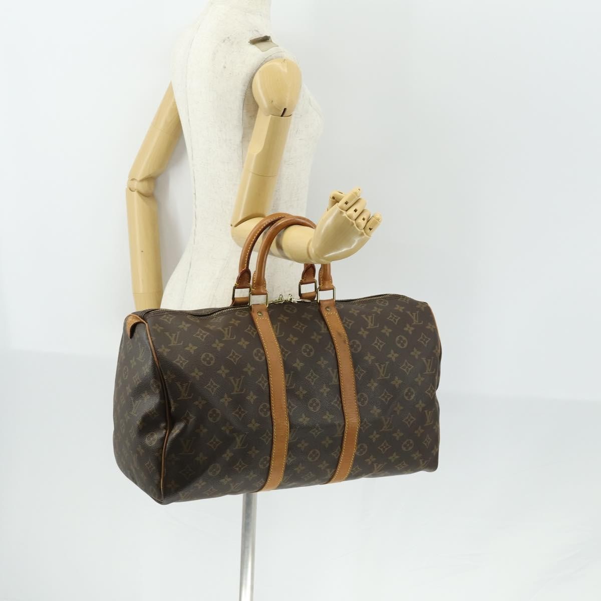 Louis Vuitton Keepall Bag Monogram Canvas Brown Canvas Travel Bag Bag (Pre-Owned)