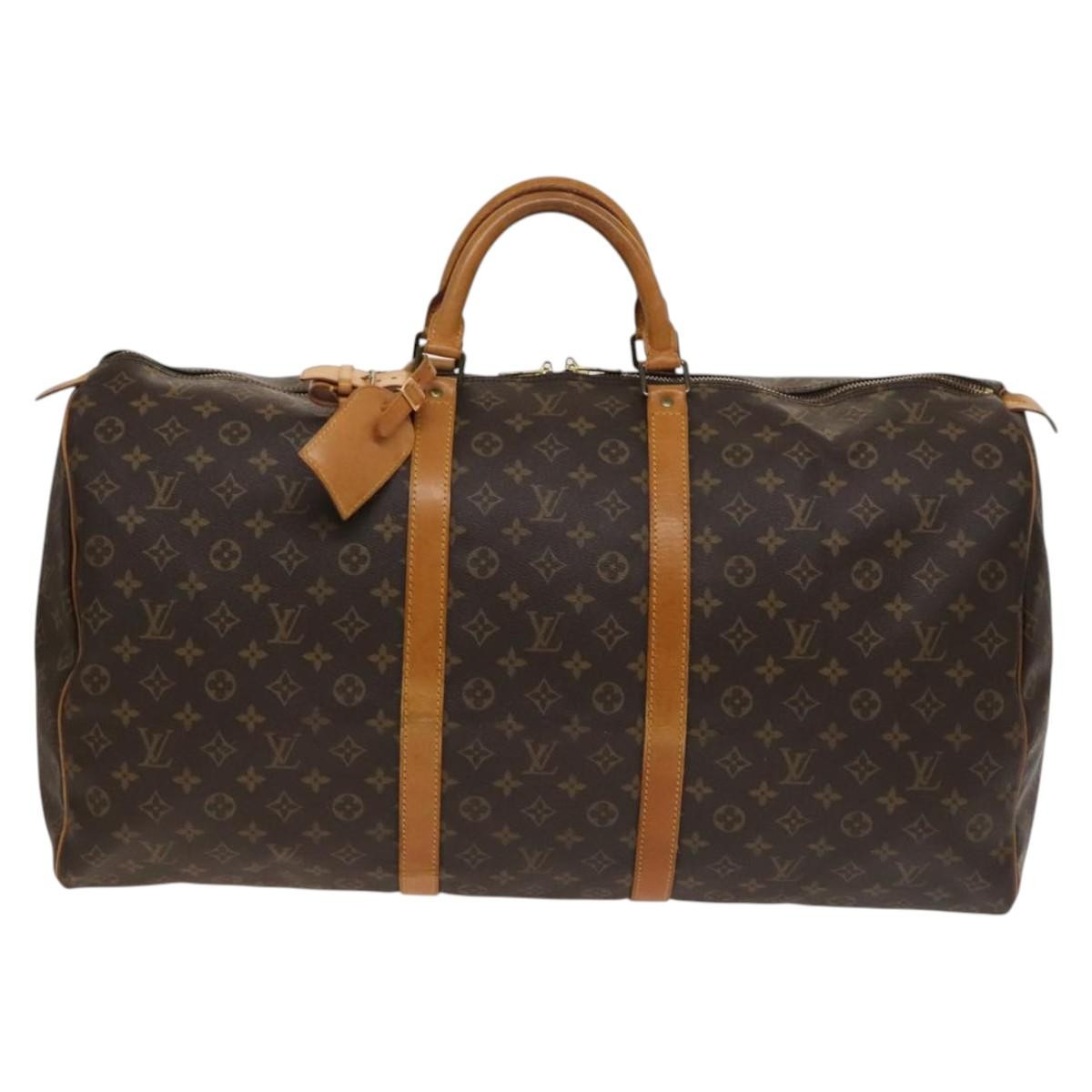 Louis Vuitton Keepall Bag Monogram Canvas Brown Canvas Travel Bag Bag (Pre-Owned)