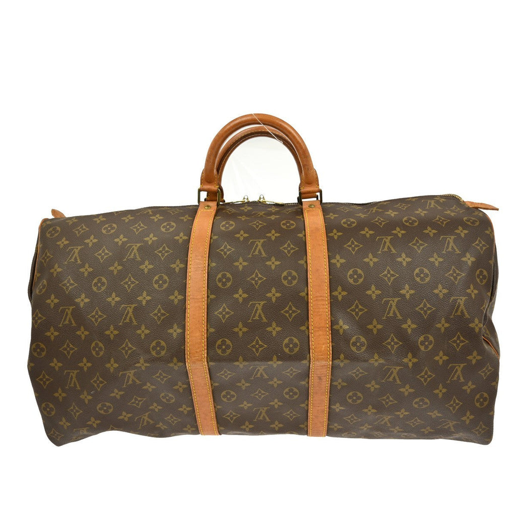 Louis Vuitton Keepall Bag Monogram Canvas Brown Canvas Travel Bag Bag (Pre-Owned)