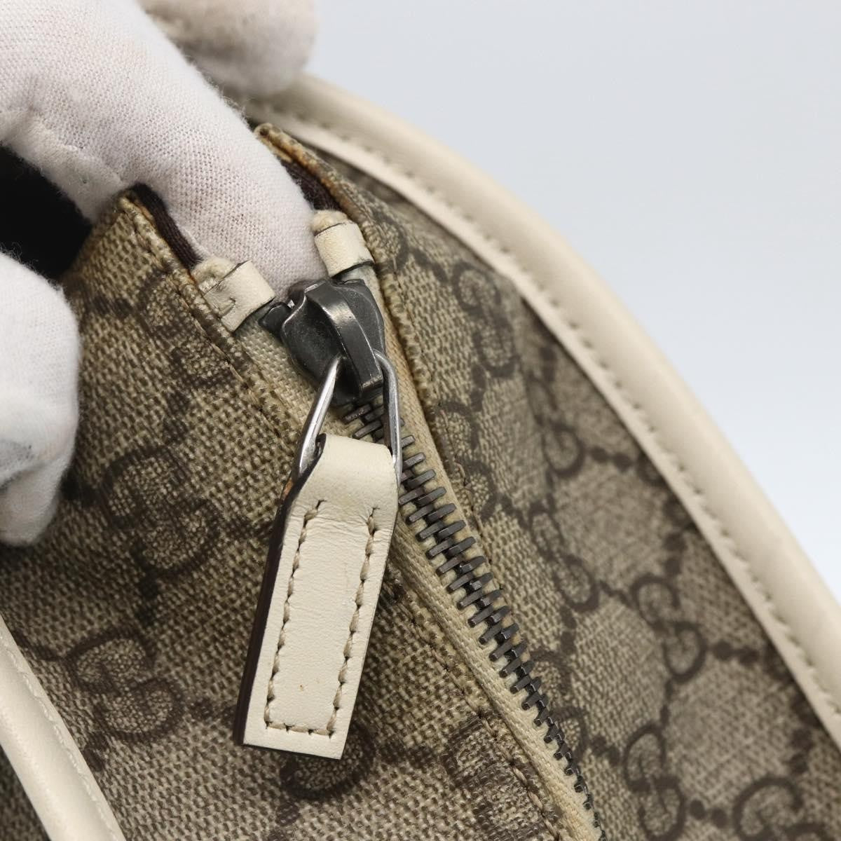 Gucci Plus Tote Gg Coated Canvas With Leather Beige Canvas Tote Bag Bag (Pre-Owned)
