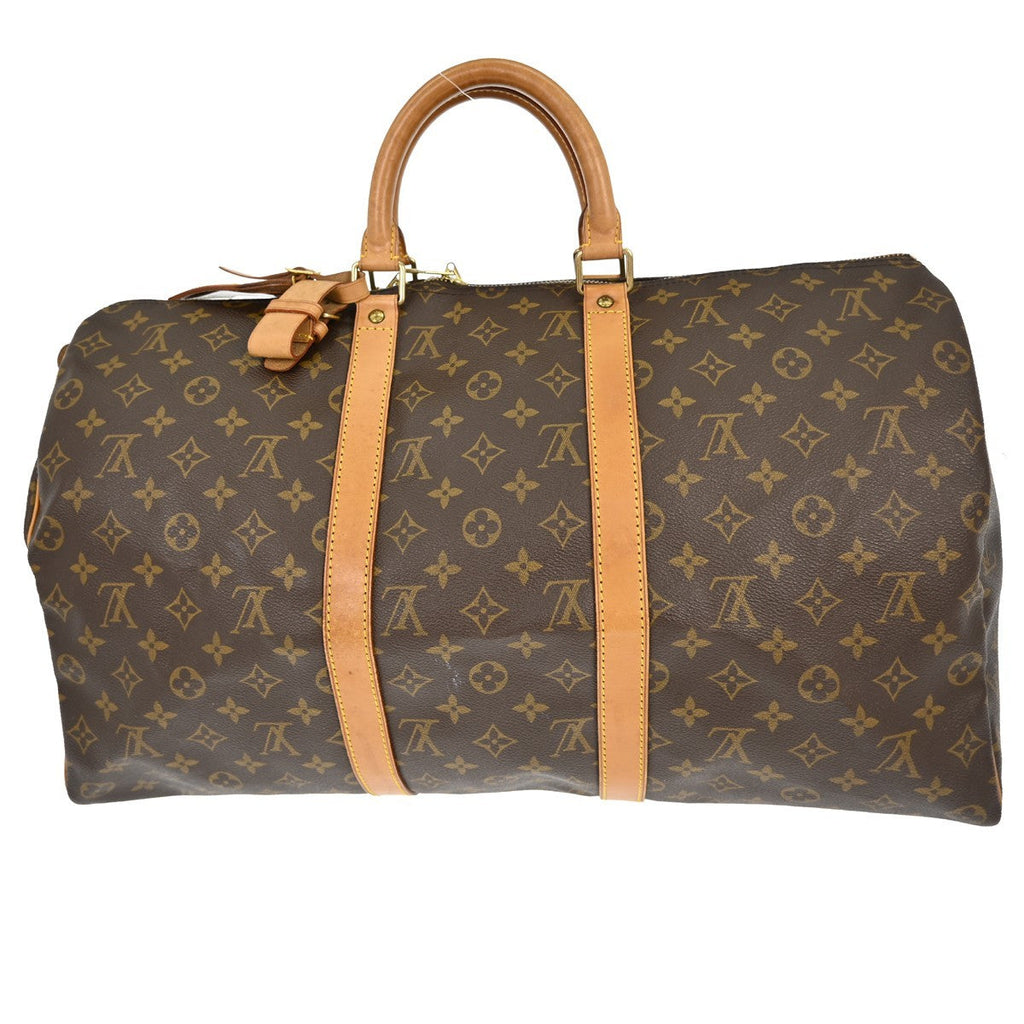 Louis Vuitton Keepall Bag Monogram Canvas Brown Canvas Travel Bag Bag (Pre-Owned)