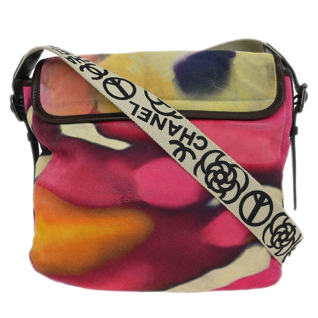 Chanel Flower Power Messenger Bag Multicolor Printed Nubuck Multicolour Suede Shoulder Bag Bag (Pre-Owned)