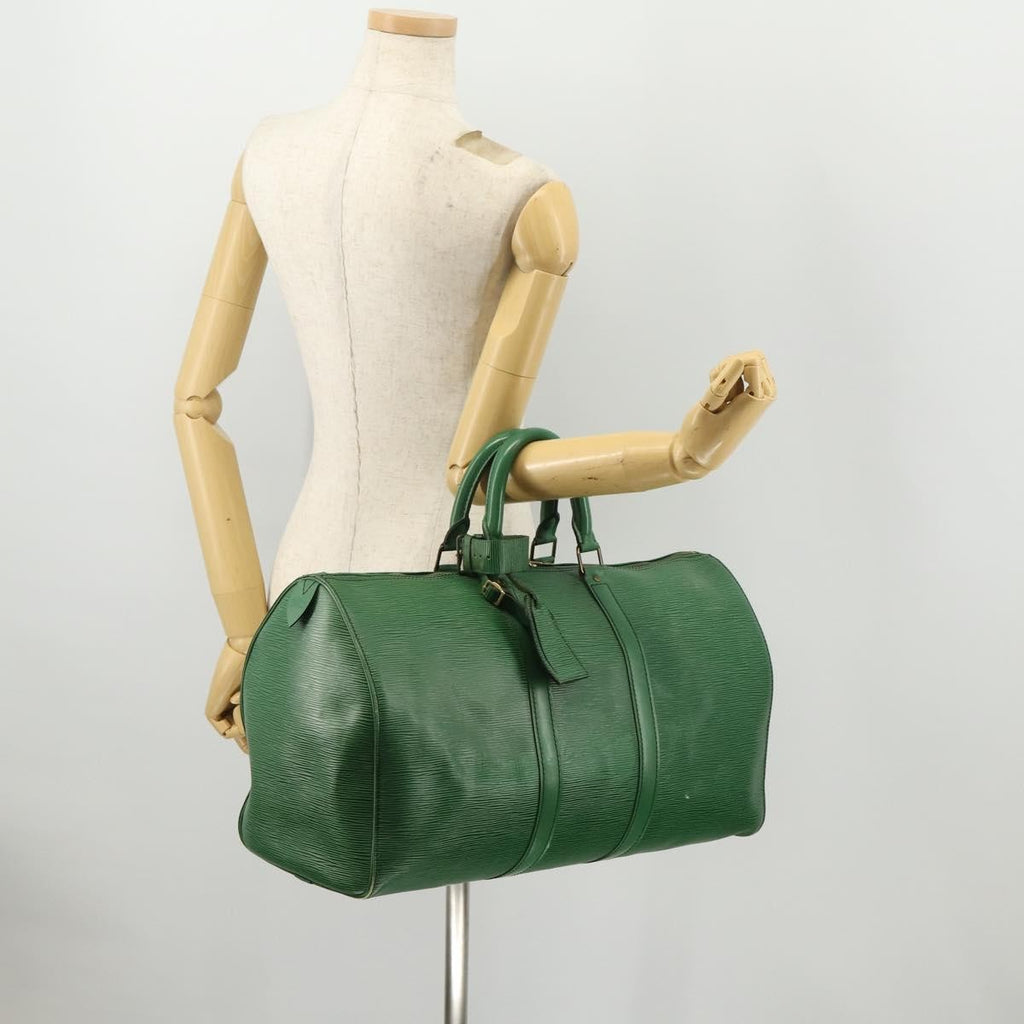 Louis Vuitton Keepall Bag Epi Leather Green Leather Travel Bag Bag (Pre-Owned)