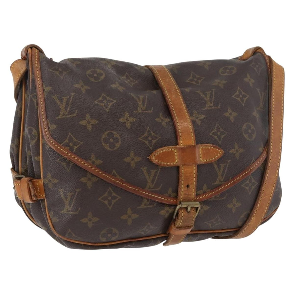 Louis Vuitton Saumur Handbag Monogram Canvas Brown Canvas Shoulder Bag Bag (Pre-Owned)