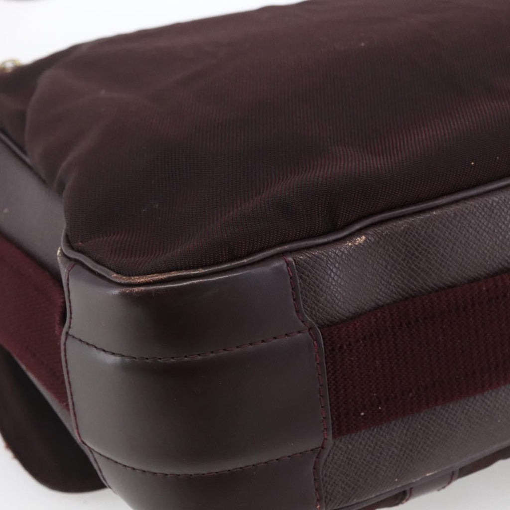 Louis Vuitton Dersou Bag Taiga Leather And Canvas Brown Leather Shoulder Bag Bag (Pre-Owned)