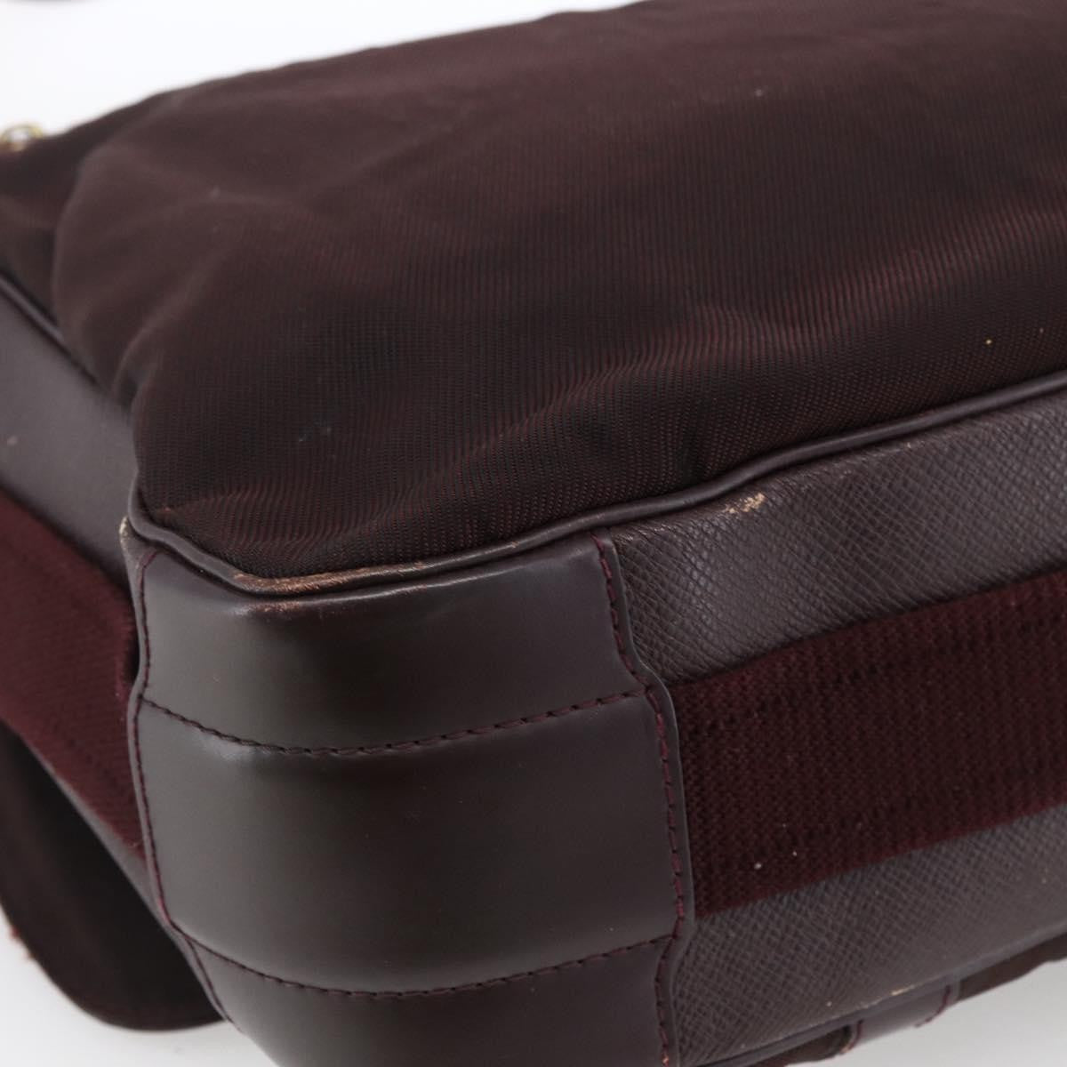 Louis Vuitton Dersou Bag Taiga Leather And Canvas Brown Leather Shoulder Bag Bag (Pre-Owned)