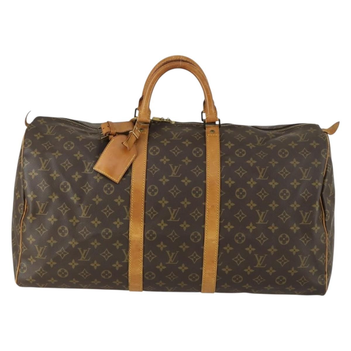 Louis Vuitton Keepall Bag Monogram Canvas Brown Canvas Travel Bag Bag (Pre-Owned)