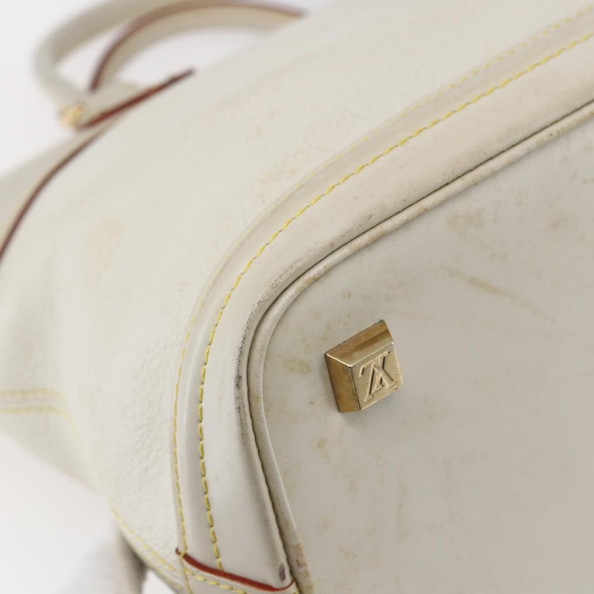 Louis Vuitton Suhali Lockit Handbag Leather White Leather Tote Bag Bag (Pre-Owned)