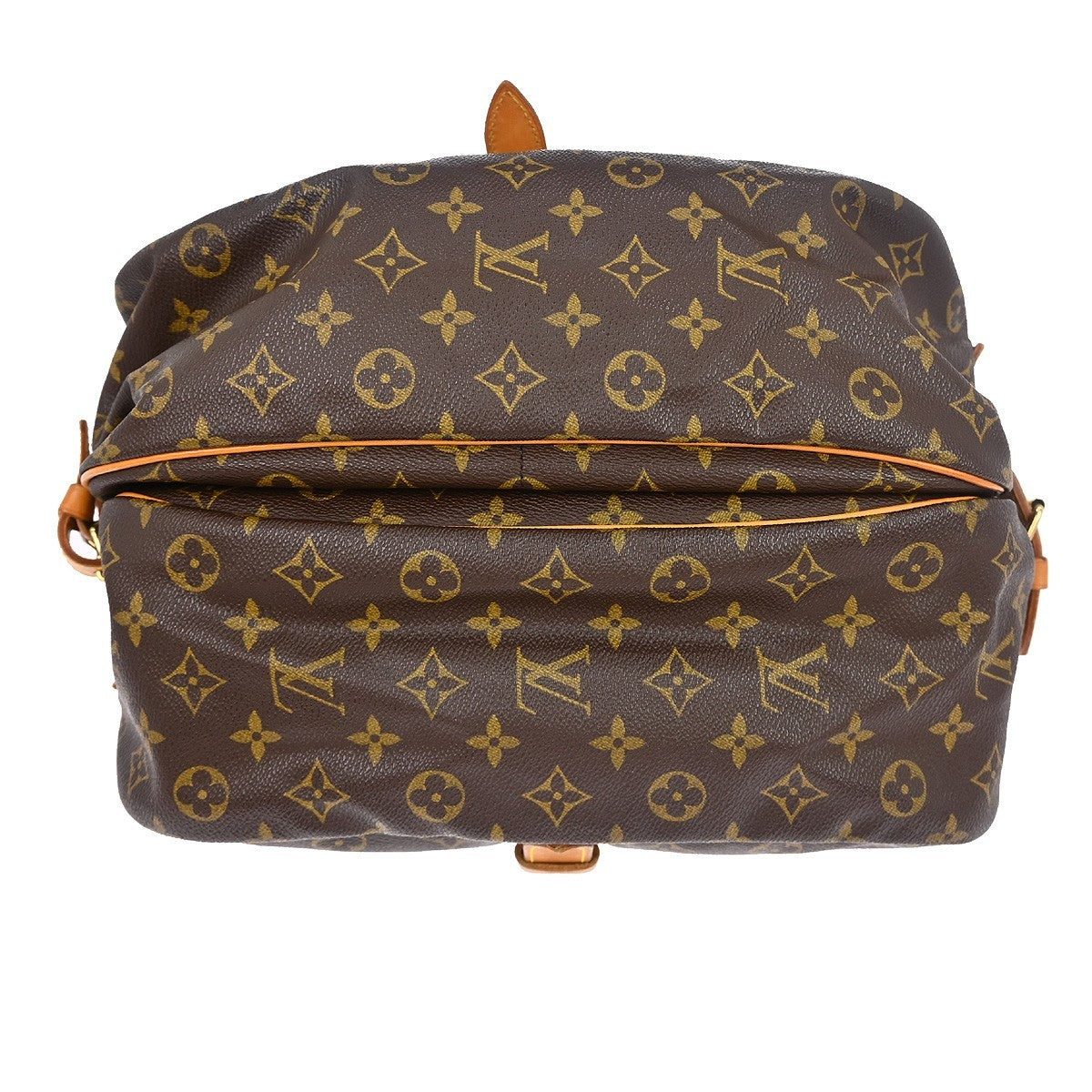 Louis Vuitton Saumur Handbag Monogram Canvas Brown Canvas Shoulder Bag Bag (Pre-Owned)