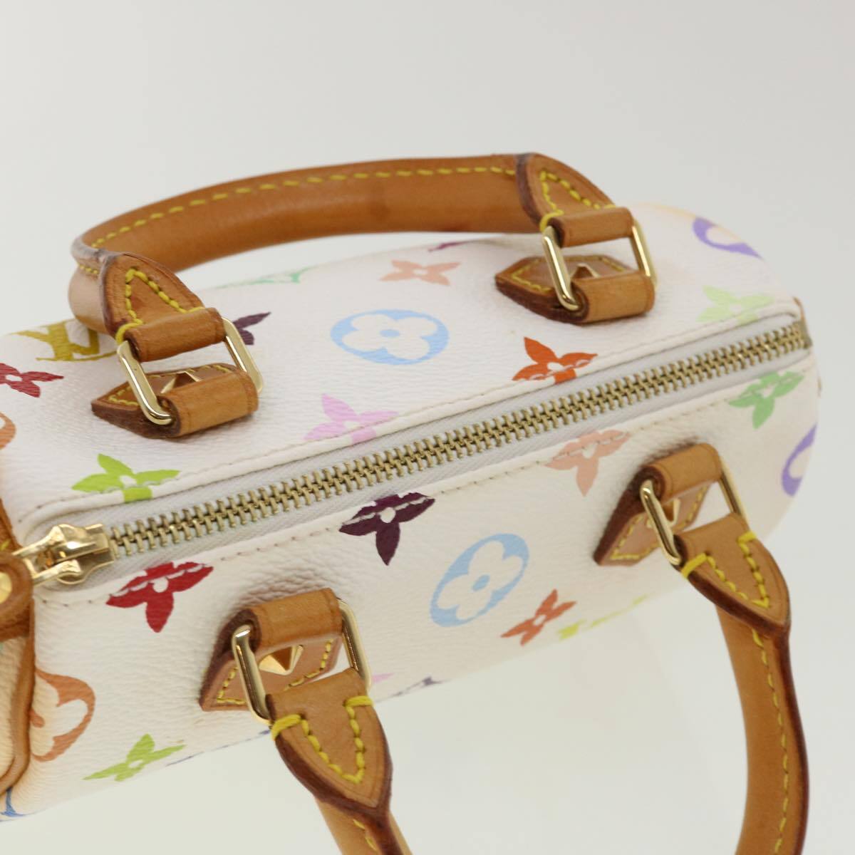 Louis Vuitton Speedy Mini Hl Handbag Monogram Multicolor White Canvas Bag (Pre-Owned)