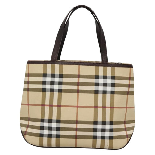Burberry Nova Check Handbag Nova Check Canvas Beige Canvas Handbag (Pre-Owned)