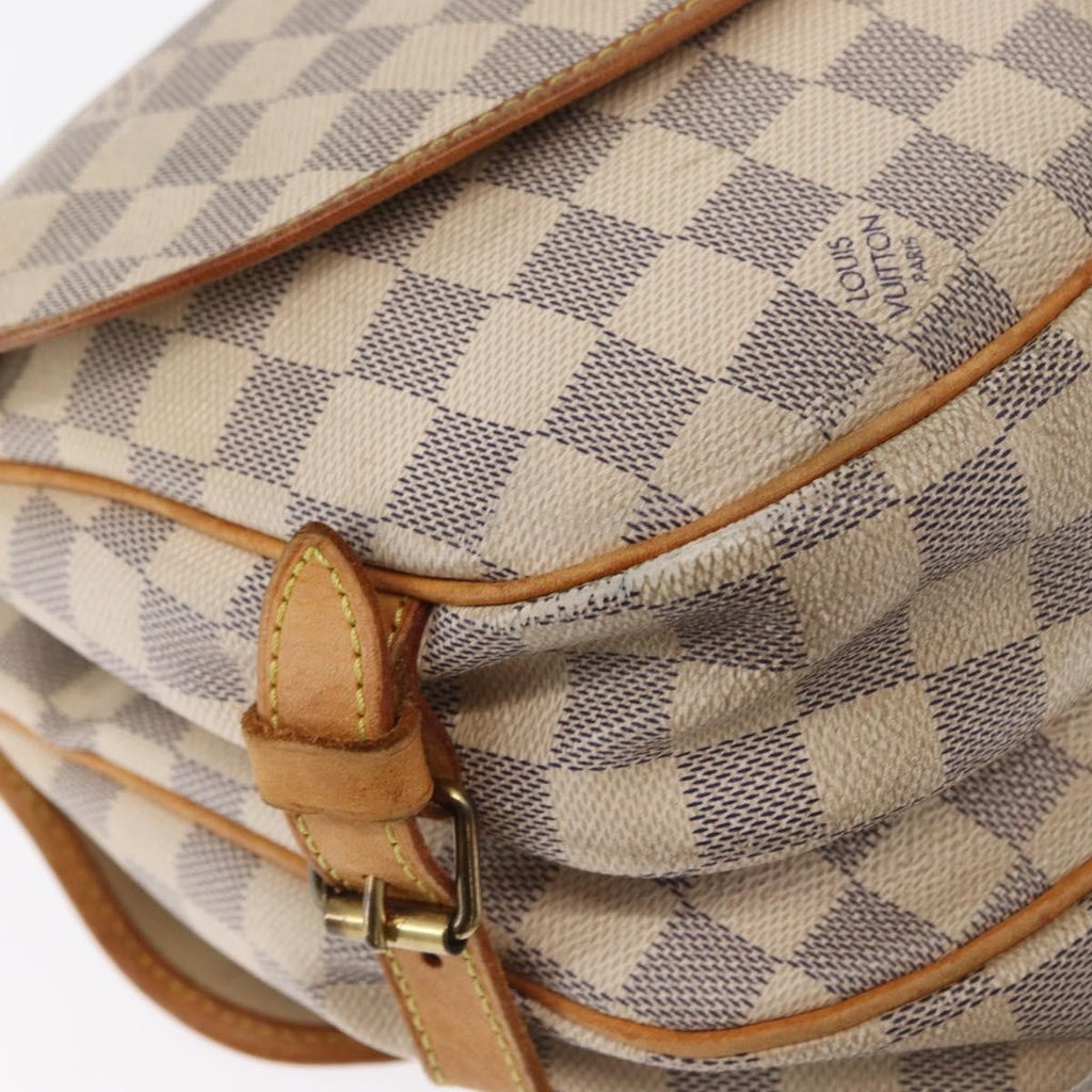 Louis Vuitton Saumur Handbag Damier Beige Canvas Shoulder Bag Bag (Pre-Owned)
