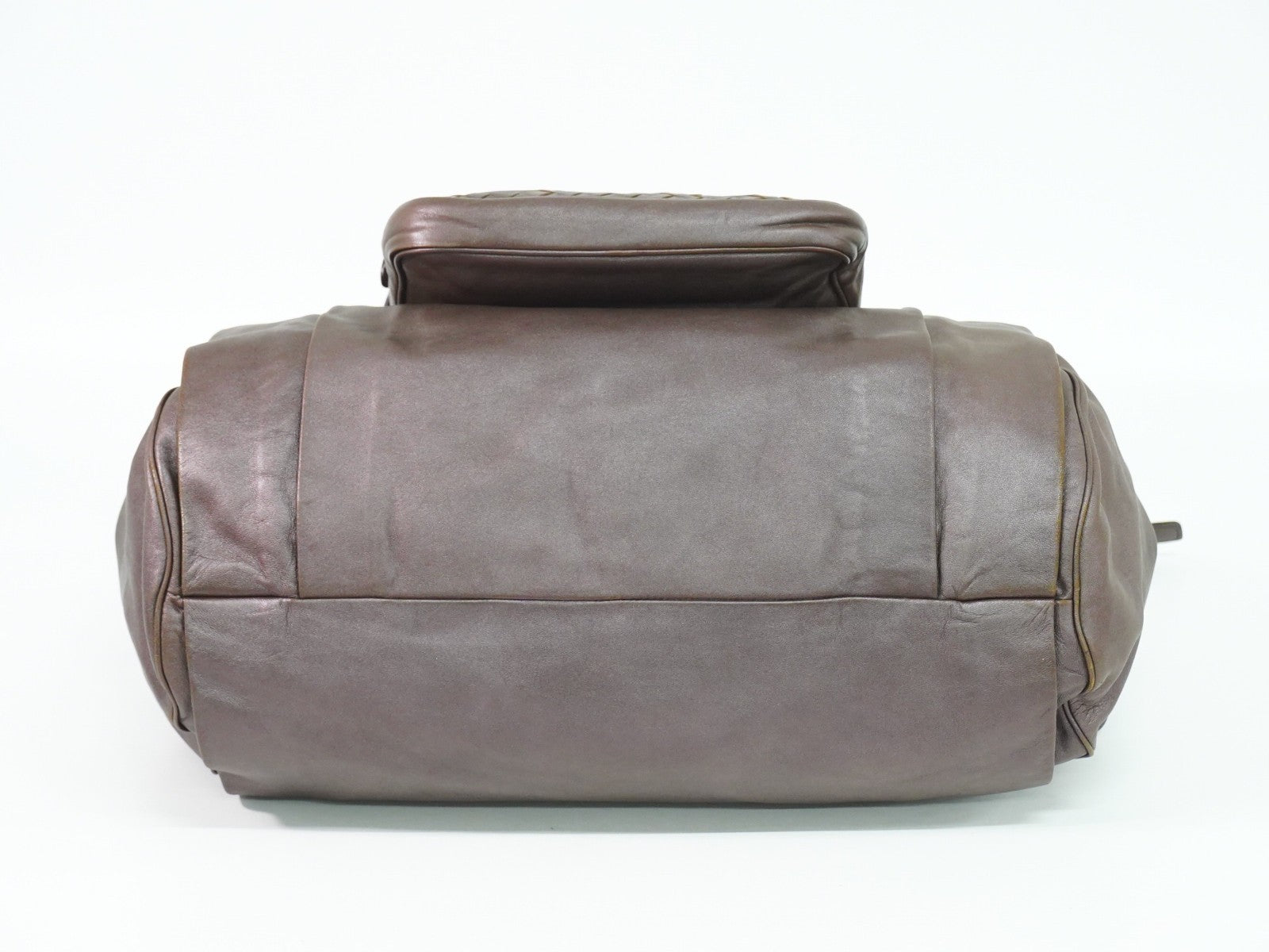 Bottega Veneta Intrecciato Shoulder Bag Leather Brown Leather Shoulder Bag Bag (Pre-Owned)