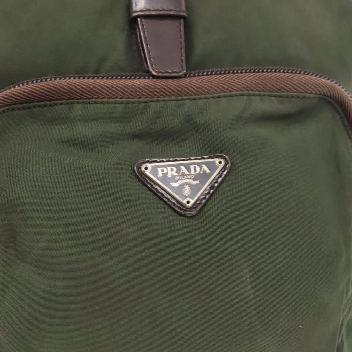 Prada Front Pocket Backpack Tessuto Khaki Nylon Backpack Bag (Pre-Owned)