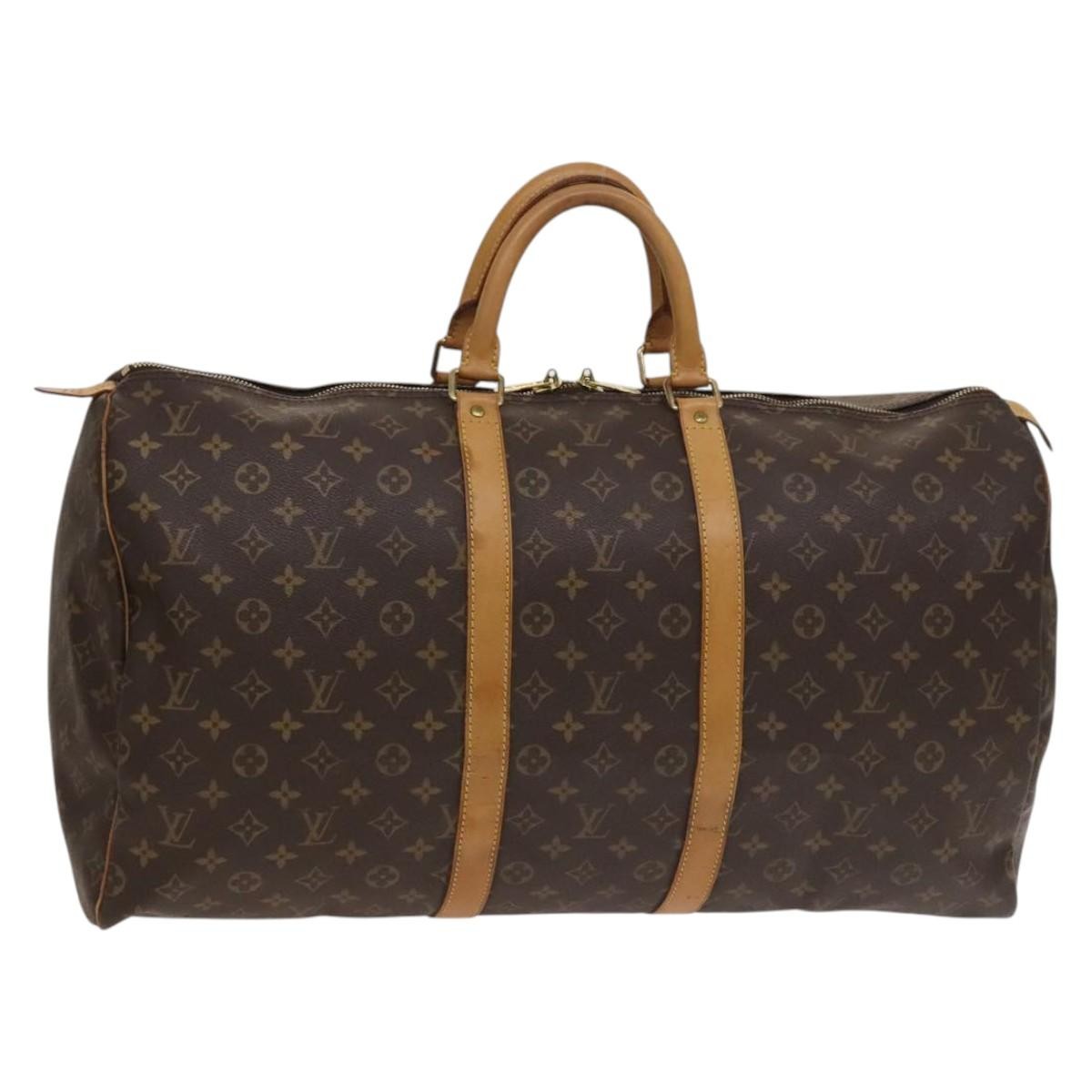 Louis Vuitton Keepall Bag Monogram Canvas Brown Canvas Travel Bag Bag (Pre-Owned)