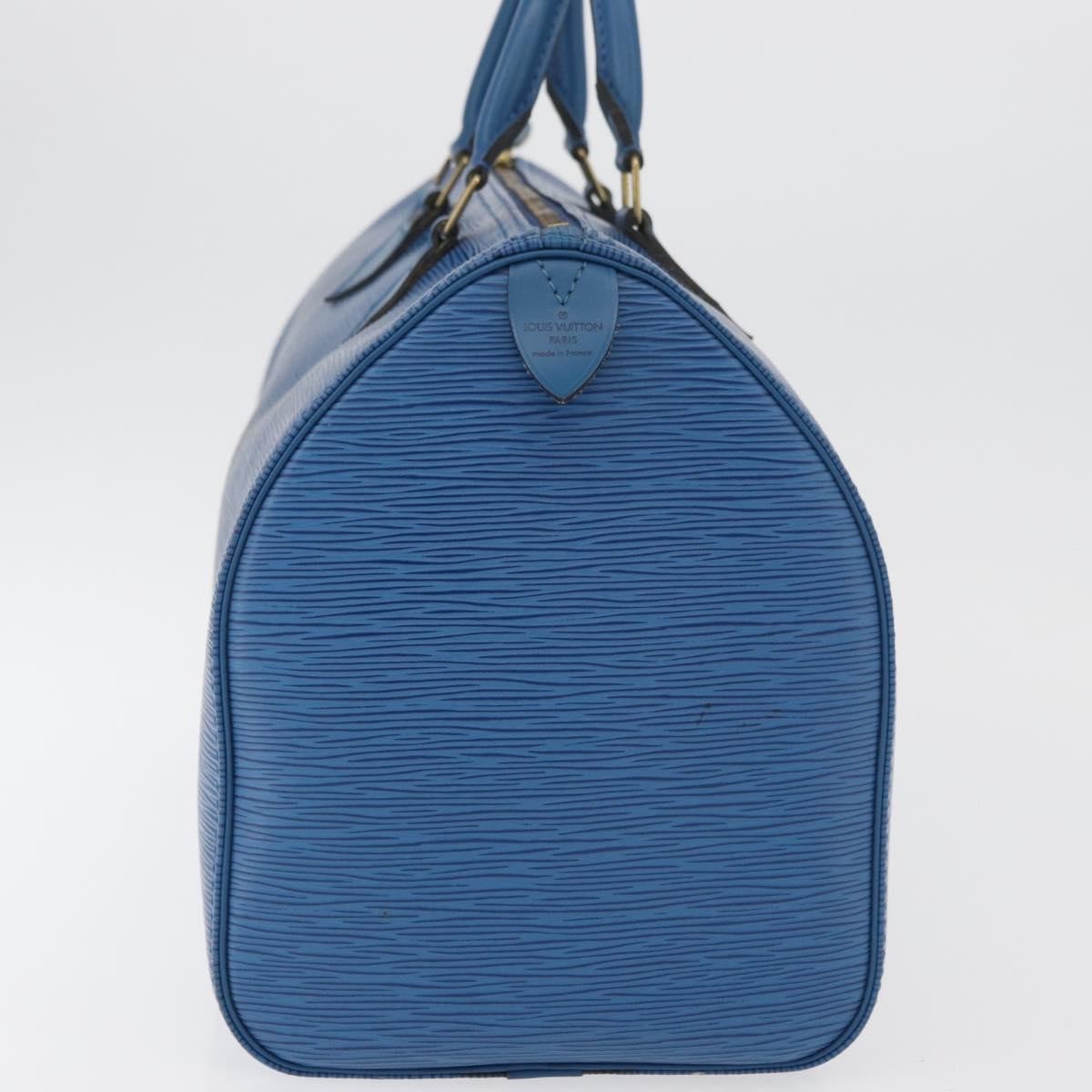 Louis Vuitton Speedy Handbag Epi Leather Blue Leather Handbag (Pre-Owned)