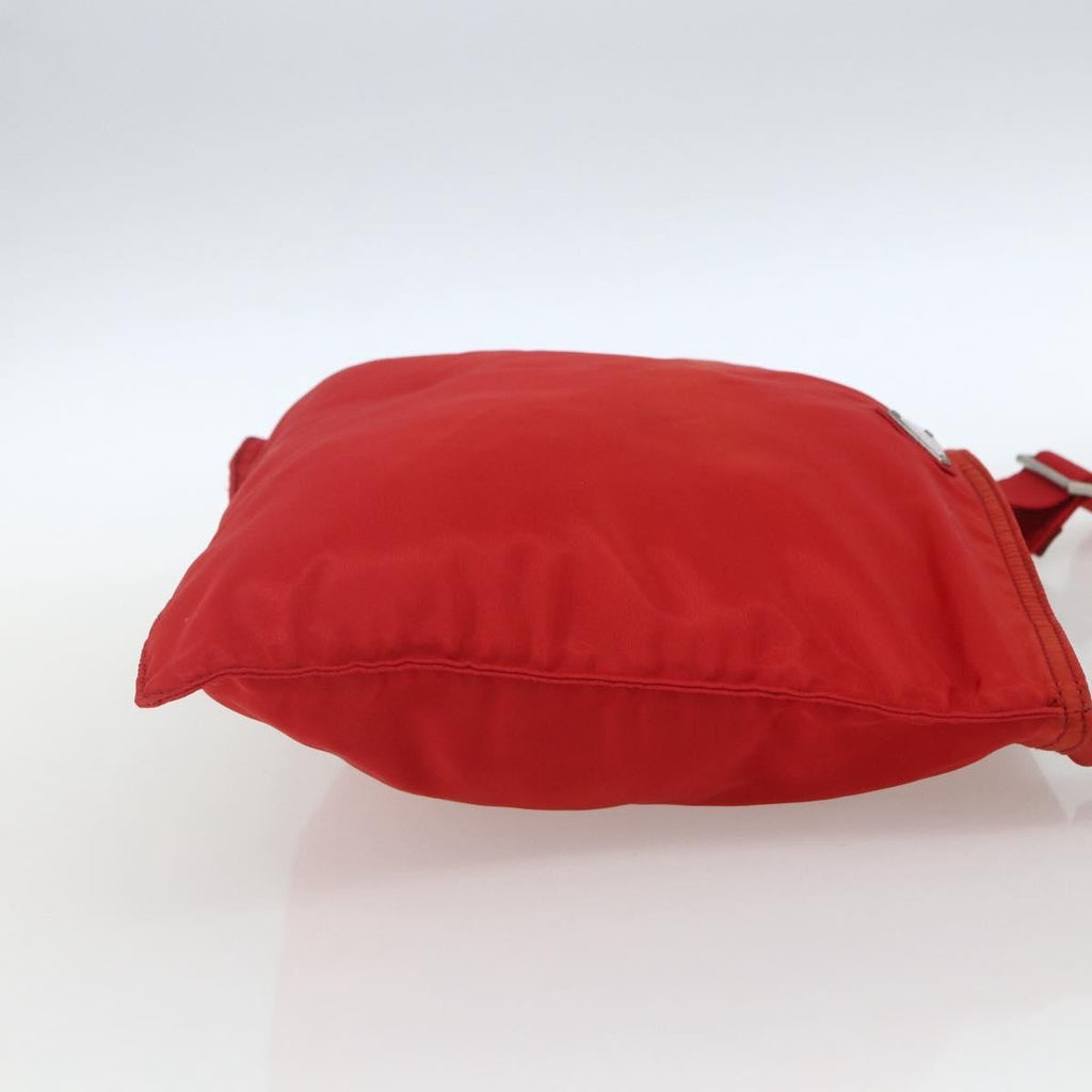 Prada Zip Top Messenger Bag Tessuto Red Nylon Shoulder Bag Bag (Pre-Owned)