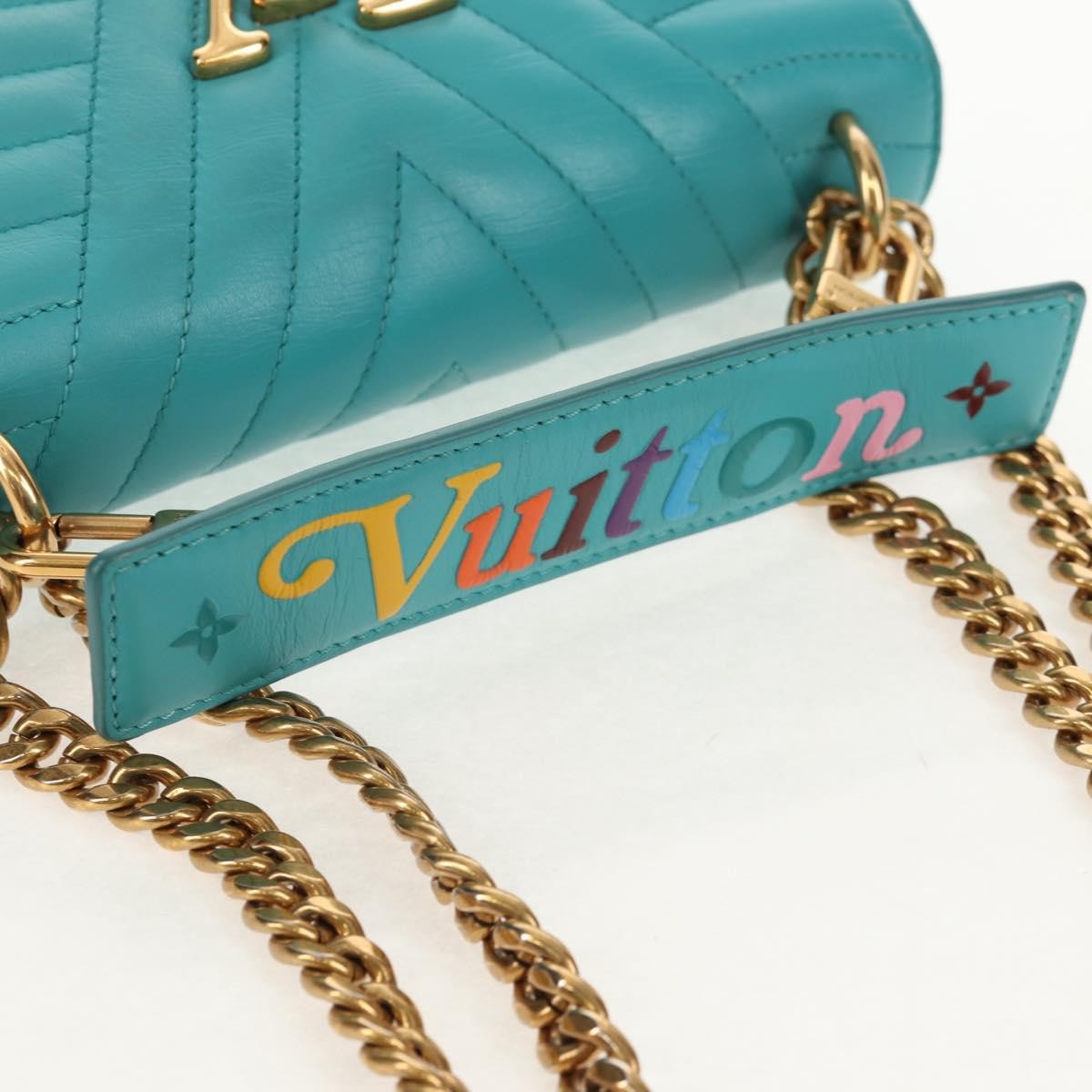 Louis Vuitton New Wave Chain Bag Quilted Leather Blue Leather Shoulder Bag Bag (Pre-Owned)