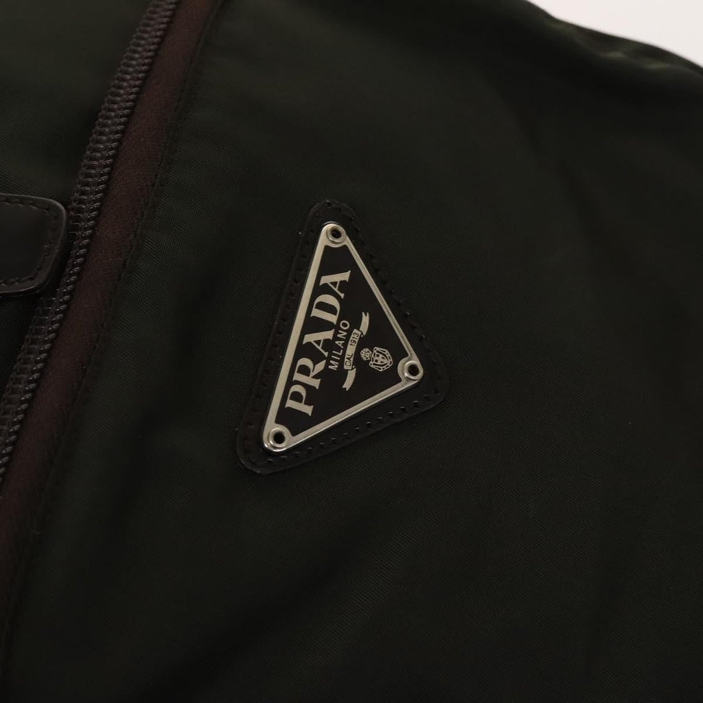 Prada Front Pocket Buckle Backpack Nylon Khaki Nylon Backpack Bag (Pre-Owned)