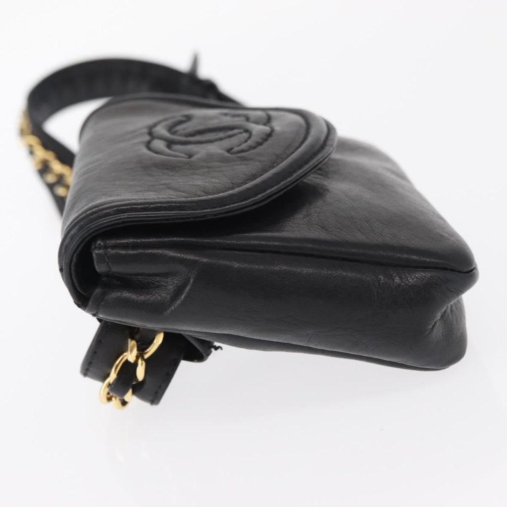 Chanel Chain Envelope Belt Bag Quilted Calfskin Black Leather Clutche & Pouche Bag (Pre-Owned)