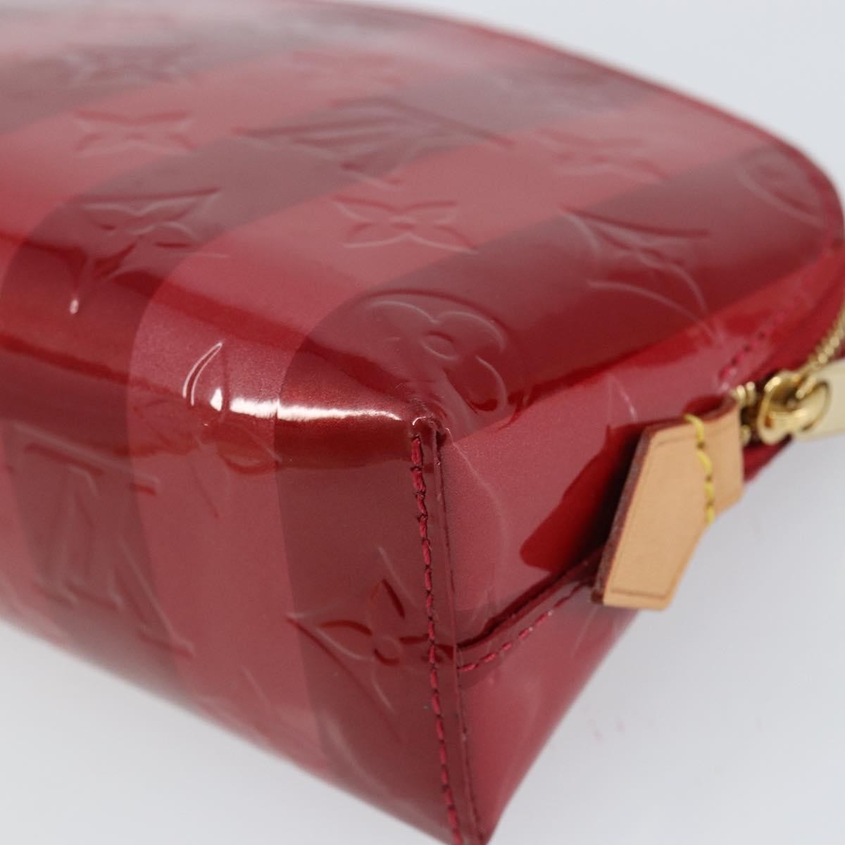Louis Vuitton Cosmetic Pouch Limited Edition Monogram Vernis Rayures Red Patent_Leather Bag (Pre-Owned)