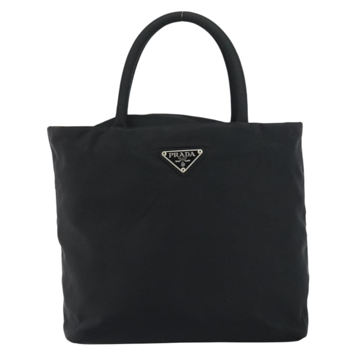 Prada Vintage Zip Tote Tessuto Black Nylon Tote Bag Bag (Pre-Owned)