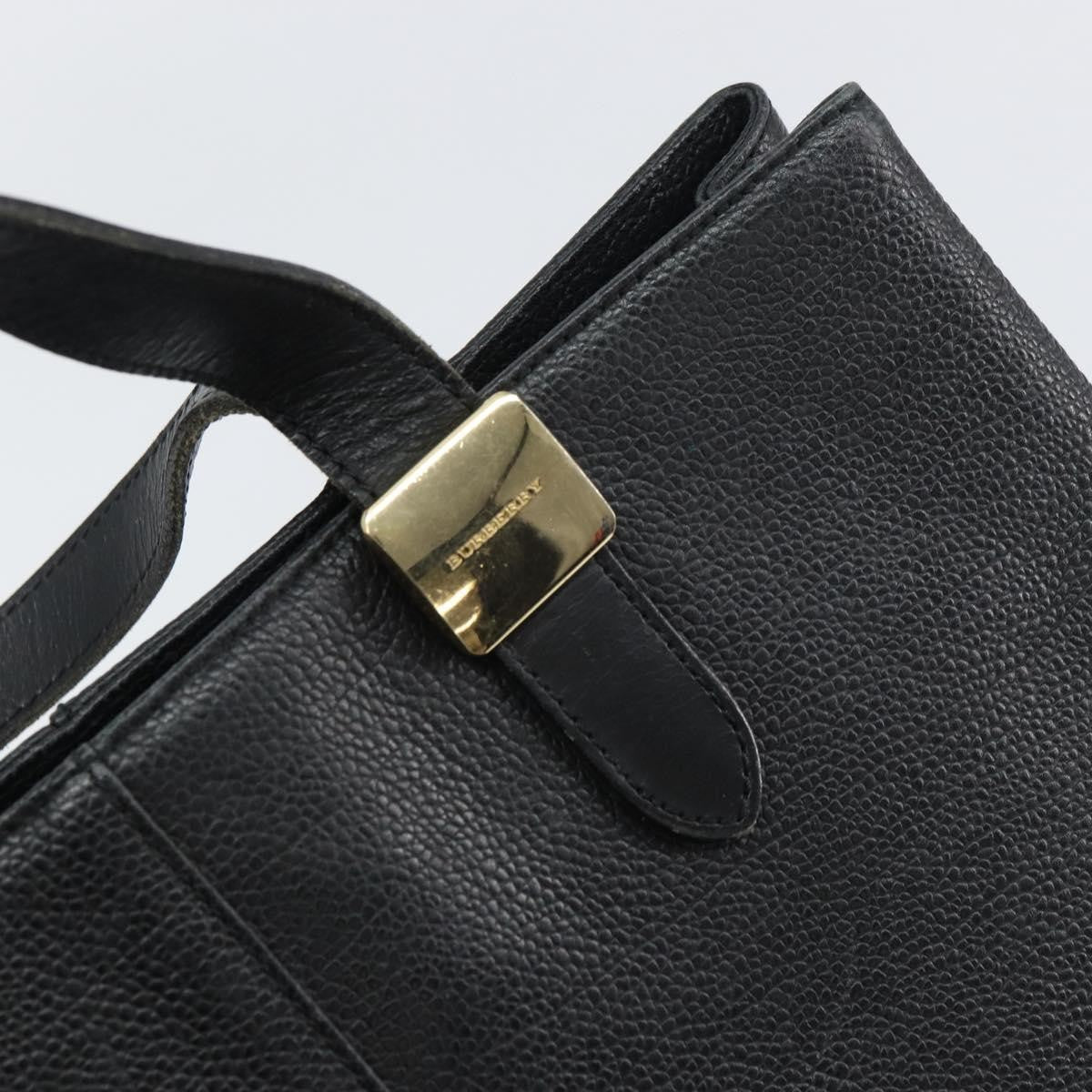 Burberry Vintage Handbag Leather Black Leather Handbag (Pre-Owned)
