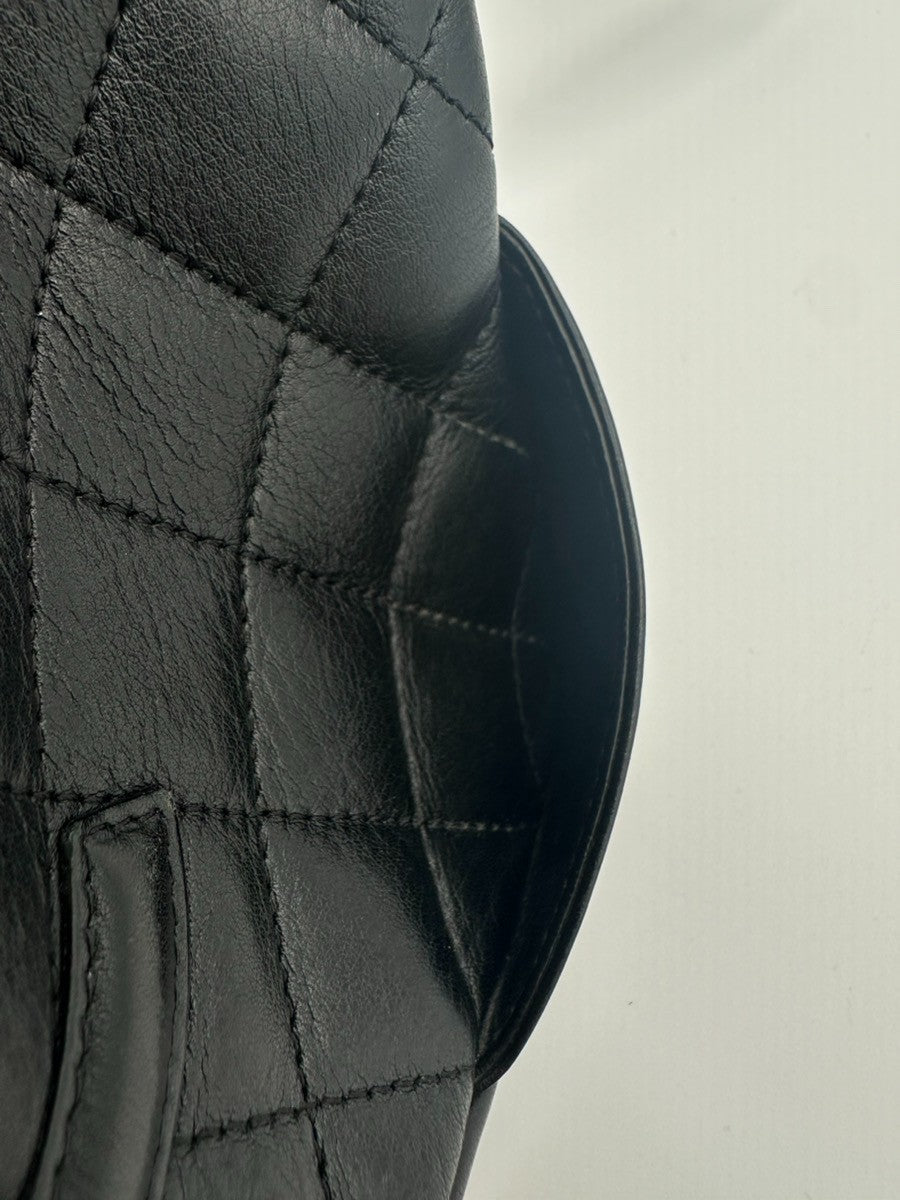 Chanel Cambon Pochette Quilted Leather Black Leather Shoulder Bag Bag (Pre-Owned)
