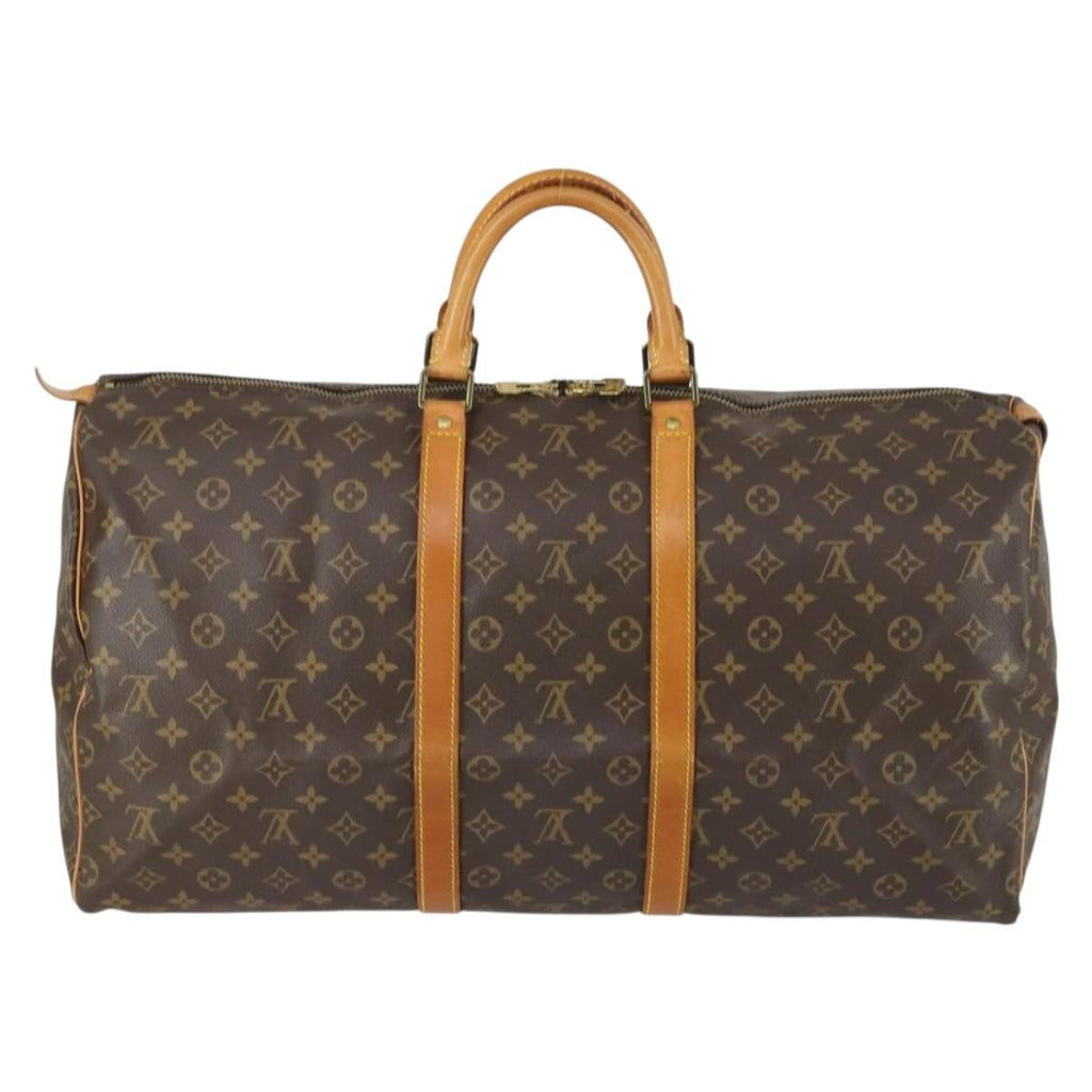 Louis Vuitton Keepall Bag Monogram Canvas Brown Canvas Travel Bag Bag (Pre-Owned)