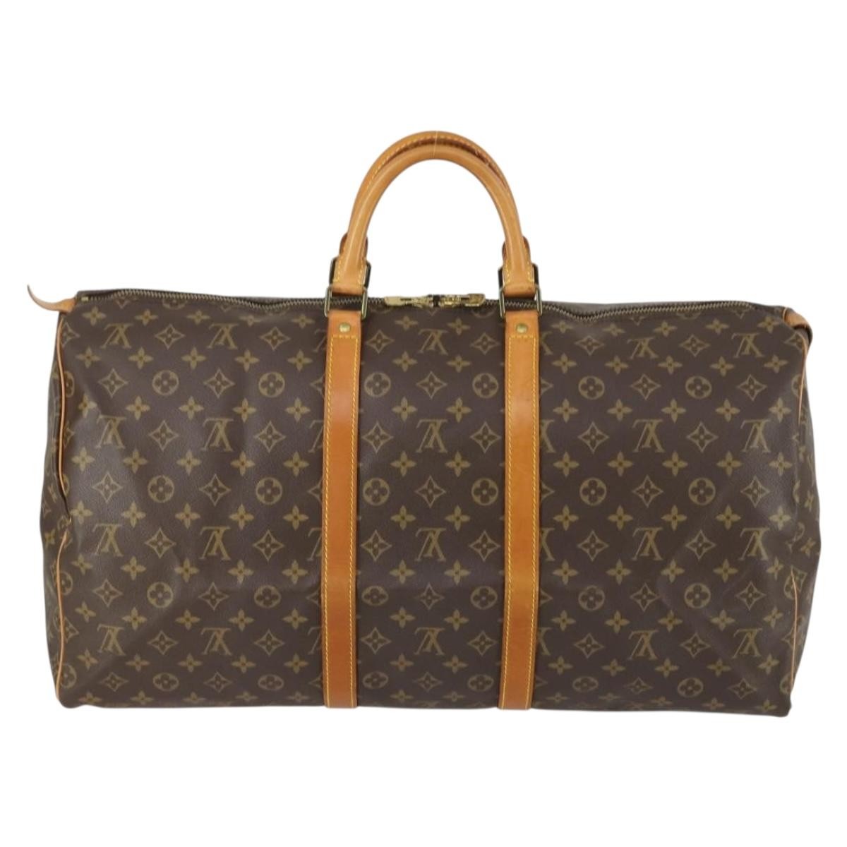 Louis Vuitton Keepall Bag Monogram Canvas Brown Canvas Travel Bag Bag (Pre-Owned)