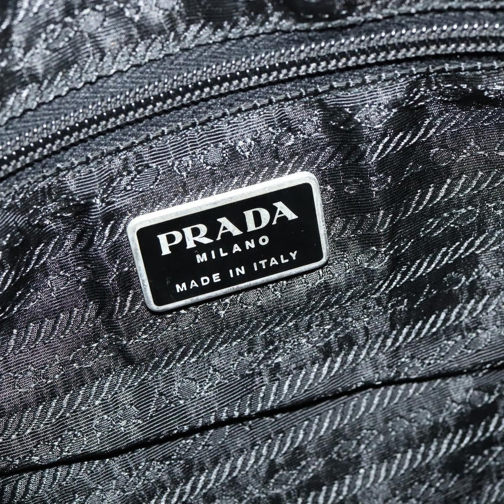 Prada Vintage Handbag Tessuto Black Nylon Handbag (Pre-Owned)
