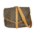 Louis Vuitton Saumur Handbag Monogram Canvas Brown Canvas Shoulder Bag Bag (Pre-Owned)
