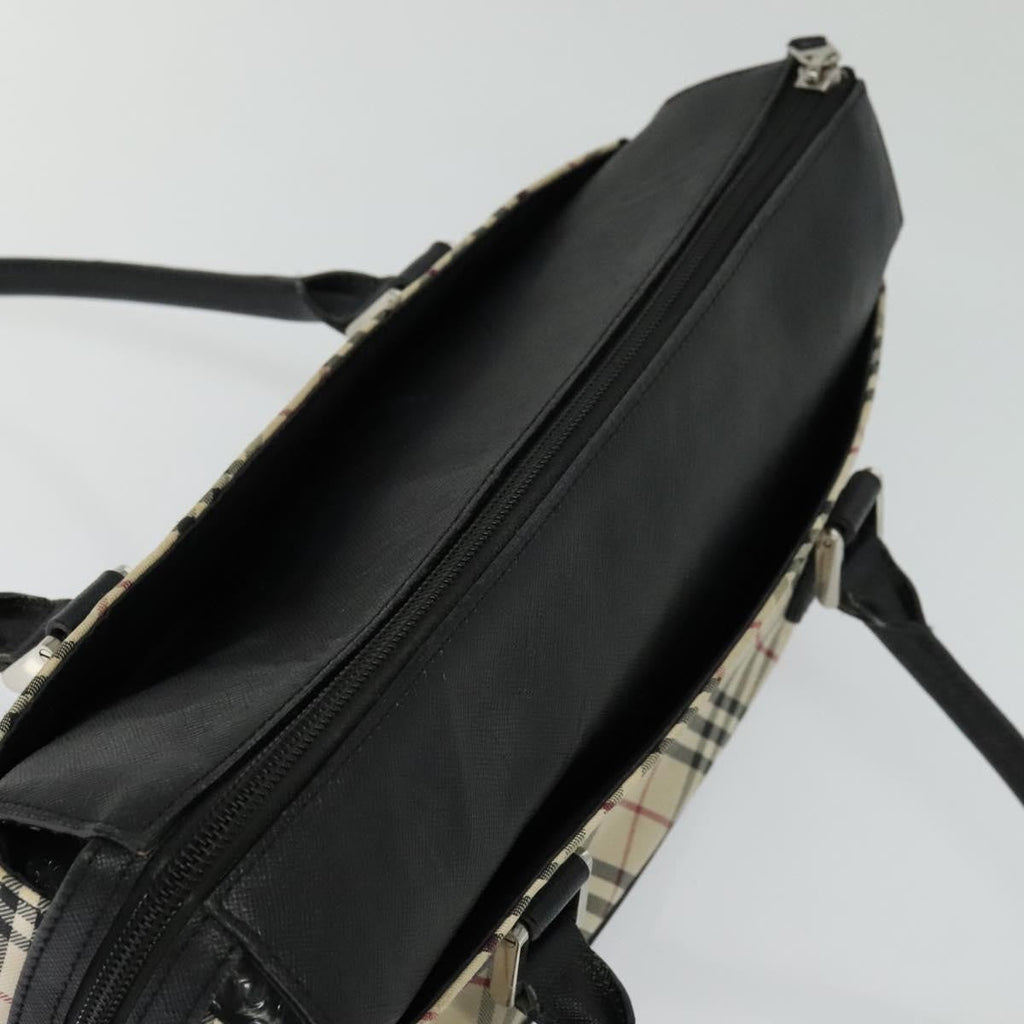 Burberry Nova Check Handbag Nova Check Canvas And Leather Beige Canvas Handbag (Pre-Owned)