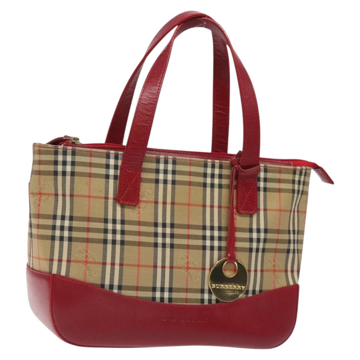 Burberry Nova Check Handbag Nova Check Canvas And Leather Beige Canvas Handbag (Pre-Owned)