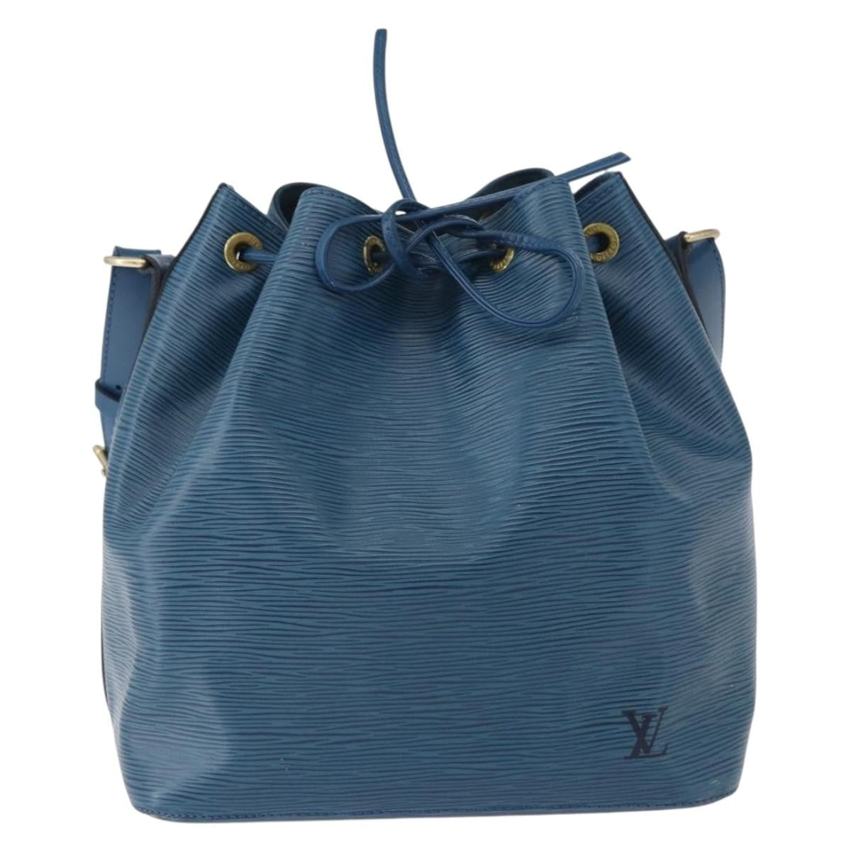 Louis Vuitton Petit Noe Handbag Epi Leather Blue Leather Shoulder Bag Bag (Pre-Owned)