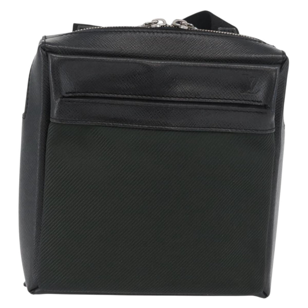 Louis Vuitton Sayan Messenger Bag Taiga Leather And Canvas Black Leather Shoulder Bag Bag (Pre-Owned)